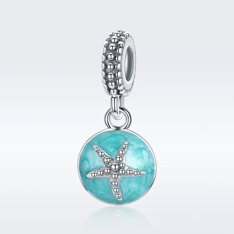 (imagen para) Estilo Pandora Plata Estilo Verano Azul Mar Colgante - SCC136 - Ver 8