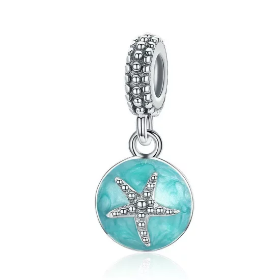 (imagen para) Estilo Pandora Plata Estilo Verano Azul Mar Colgante - SCC136