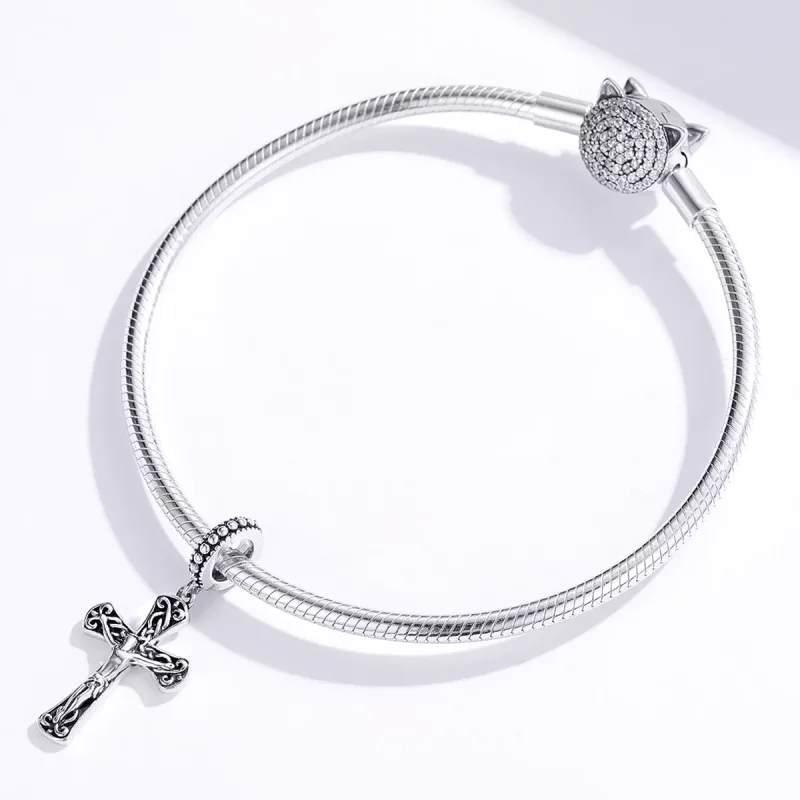 (imagen para) Estilo Pandora Plata La Cruz de Jesús Colgante - SCC1407 - Ver 3