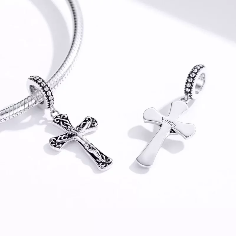 (imagen para) Estilo Pandora Plata La Cruz de Jesús Colgante - SCC1407 - Ver 4