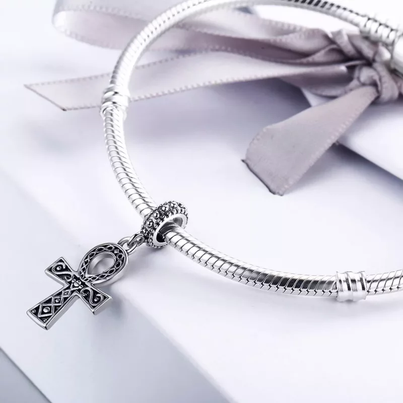 (imagen para) Estilo Pandora Plata La Cruz del Poder de la Fe Retro Colgante - SCC185 - Ver 4