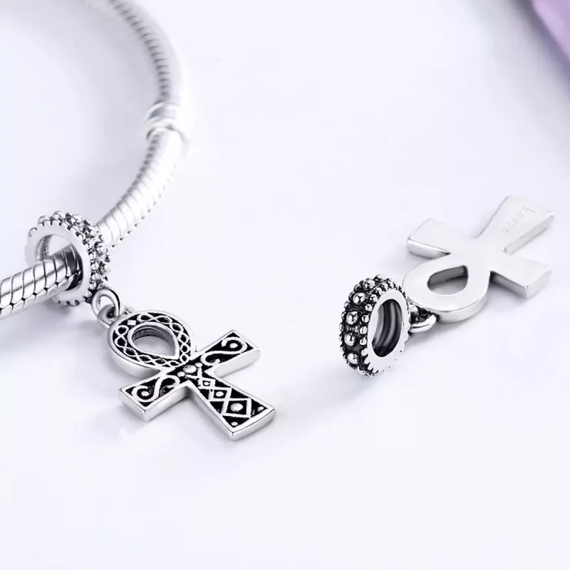 (imagen para) Estilo Pandora Plata La Cruz del Poder de la Fe Retro Colgante - SCC185 - Ver 5