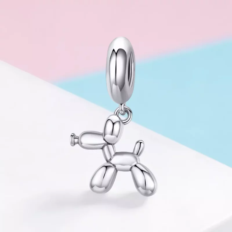 (imagen para) Estilo Pandora Plata Lindo Colgante de Perro de Globos - SCC981 - Ver 2