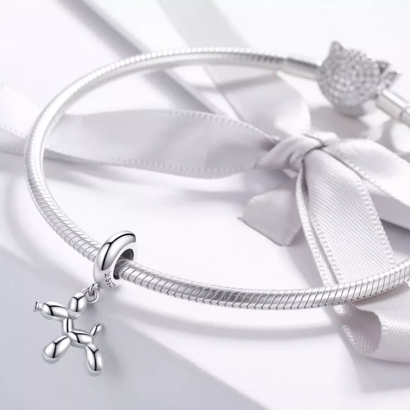 (imagen para) Estilo Pandora Plata Lindo Colgante de Perro de Globos - SCC981 - Ver 3