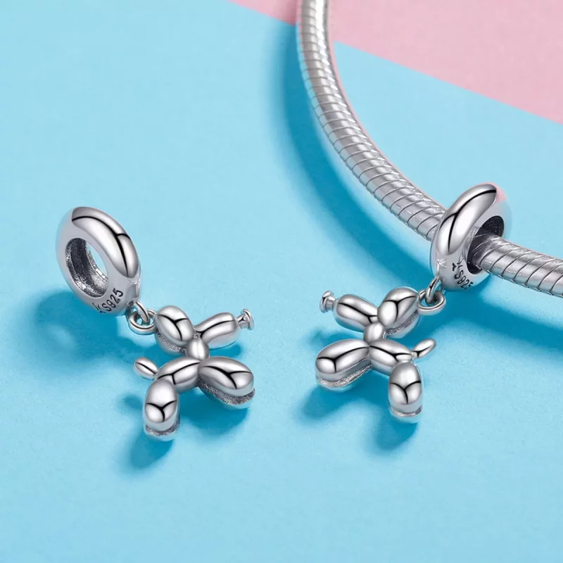 (imagen para) Estilo Pandora Plata Lindo Colgante de Perro de Globos - SCC981 - Ver 4
