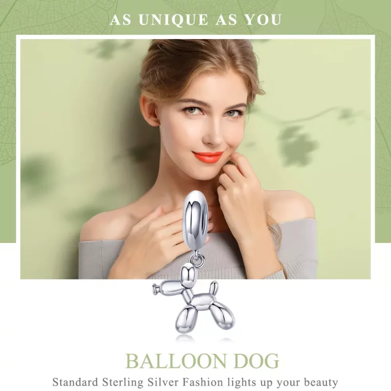 (imagen para) Estilo Pandora Plata Lindo Colgante de Perro de Globos - SCC981 - Ver 6