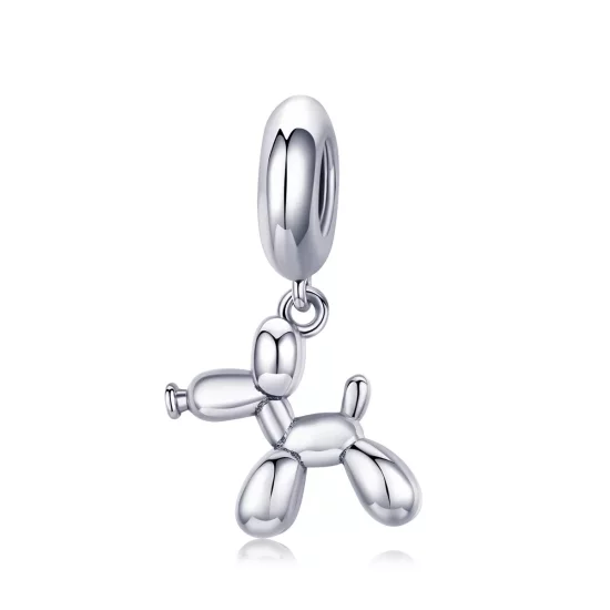 (imagen para) Estilo Pandora Plata Lindo Colgante de Perro de Globos - SCC981