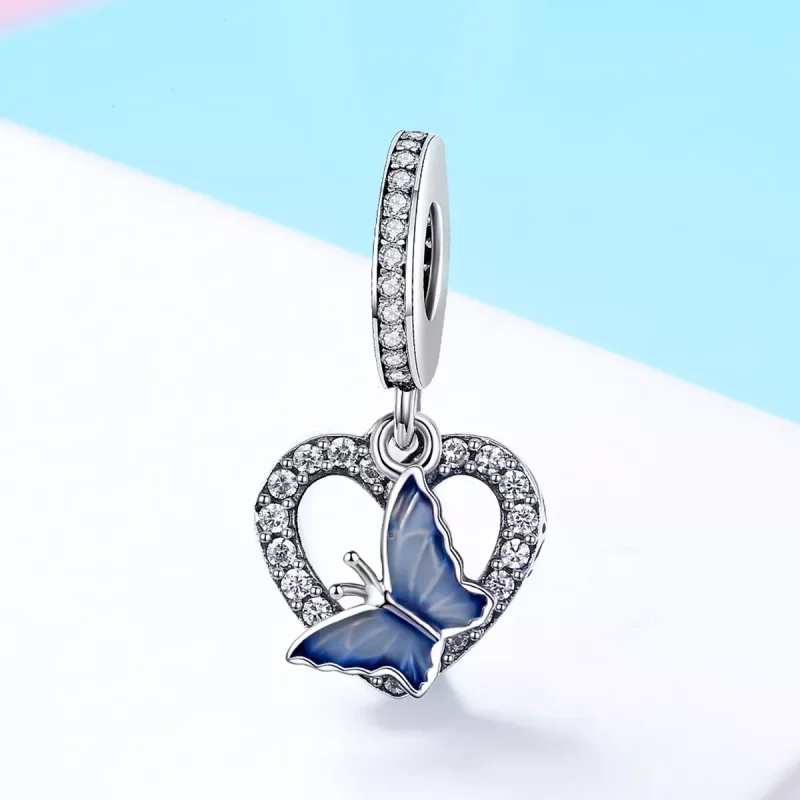 (imagen para) Estilo Pandora Plata Mariposa Sueño Colgante - SCC818 - Ver 2