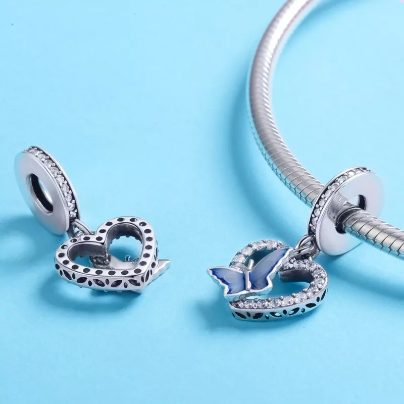 (imagen para) Estilo Pandora Plata Mariposa Sueño Colgante - SCC818 - Ver 3