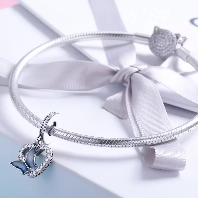 (imagen para) Estilo Pandora Plata Mariposa Sueño Colgante - SCC818 - Ver 4