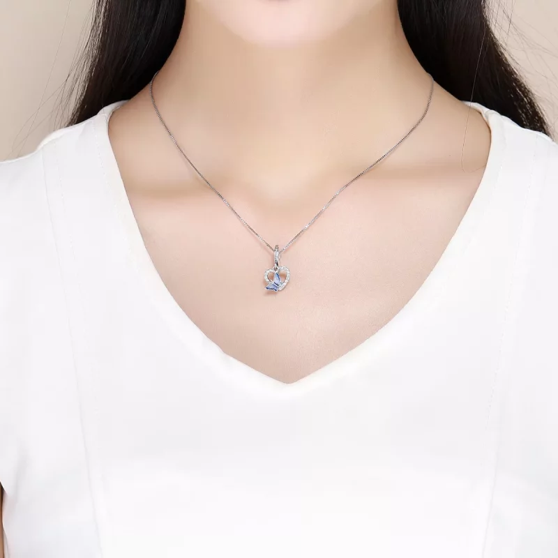 (imagen para) Estilo Pandora Plata Mariposa Sueño Colgante - SCC818 - Ver 5