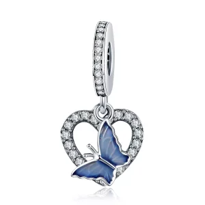 (imagen para) Estilo Pandora Plata Mariposa Sueño Colgante - SCC818