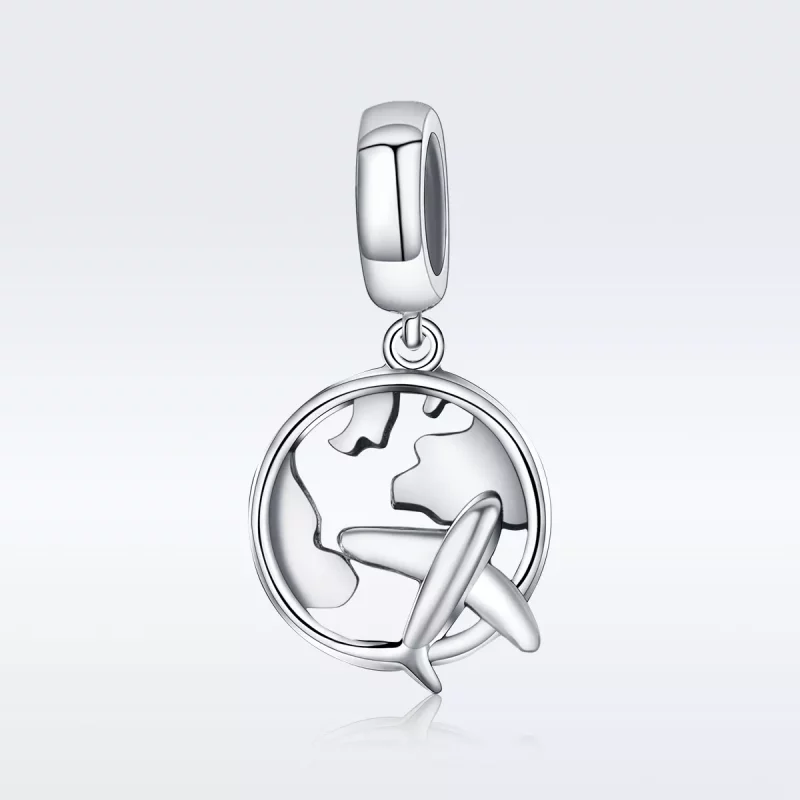 (imagen para) Estilo Pandora Plata Un Sueño de Viajar Alrededor de Colgante - SCC242 - Ver 2