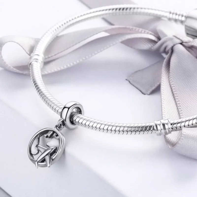 (imagen para) Estilo Pandora Plata Un Sueño de Viajar Alrededor de Colgante - SCC242 - Ver 5