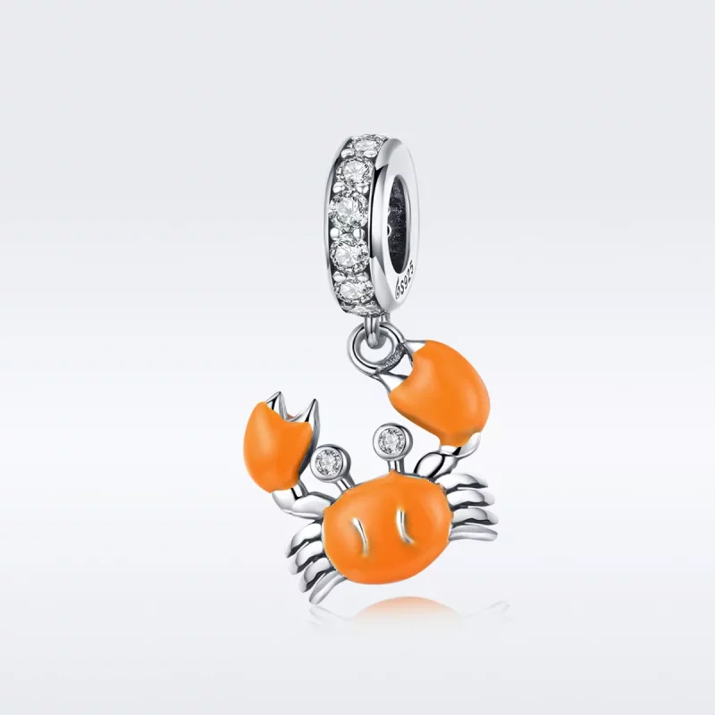 (imagen para) Estilo Pandora Plata Verano Cangrejo Dangle - BSC076 - Ver 5