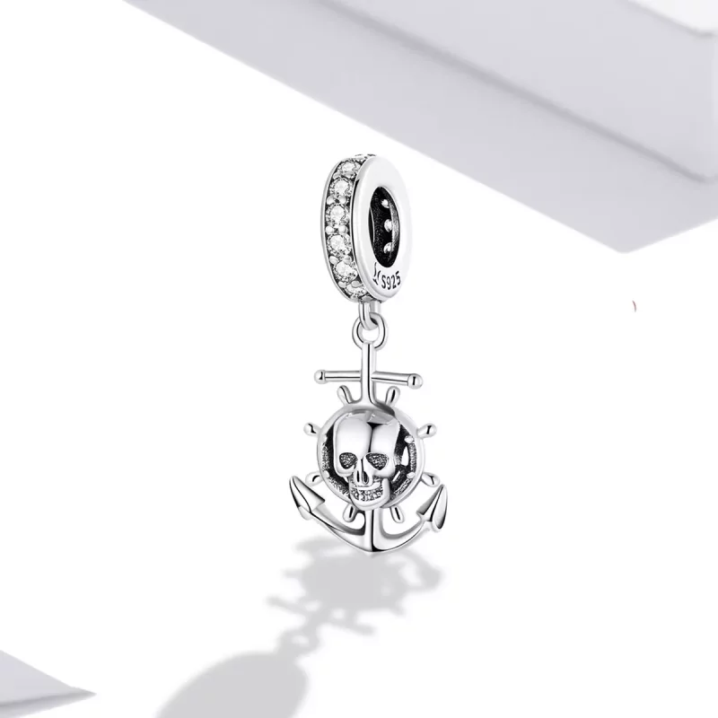 (imagen para) Estilo Pandora Viaje Mundial - Colgante de Barco Pirata Esqueleto - SCC2030 - Ver 2