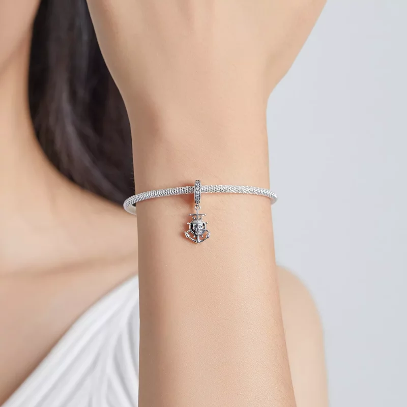 (imagen para) Estilo Pandora Viaje Mundial - Colgante de Barco Pirata Esqueleto - SCC2030 - Ver 5