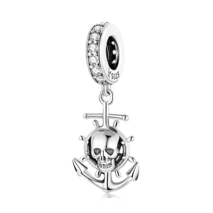 (imagen para) Estilo Pandora Viaje Mundial - Colgante de Barco Pirata Esqueleto - SCC2030
