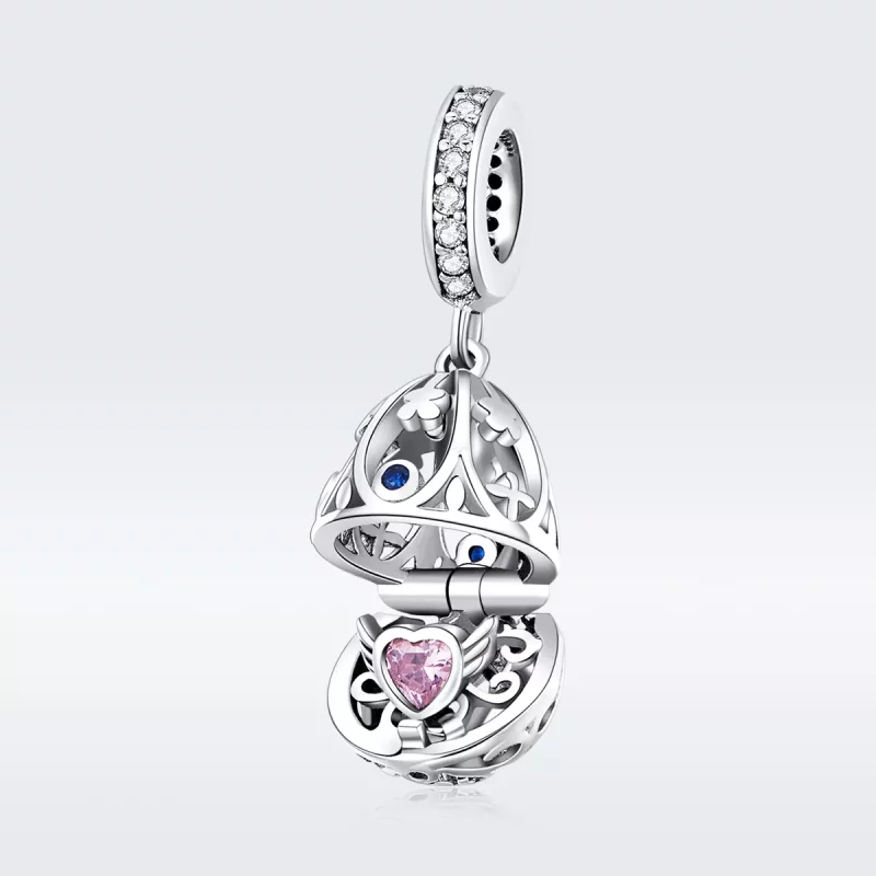 (imagen para) Huevo de Pascua de Plata estilo Pandora con colgante de tesoro - SCC1465 - Ver 5