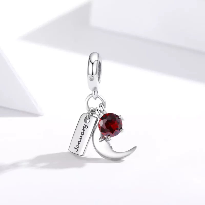(imagen para) Pandora Estilo Colgante Piedra de Nacimiento de Enero - SCC1719 - Ver 2