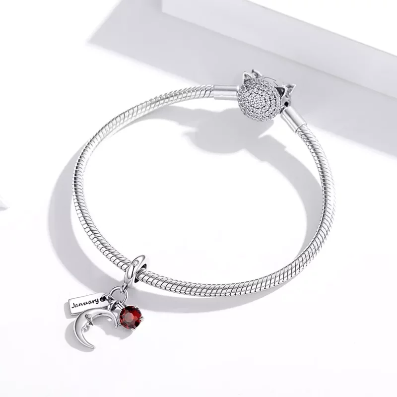 (imagen para) Pandora Estilo Colgante Piedra de Nacimiento de Enero - SCC1719 - Ver 3