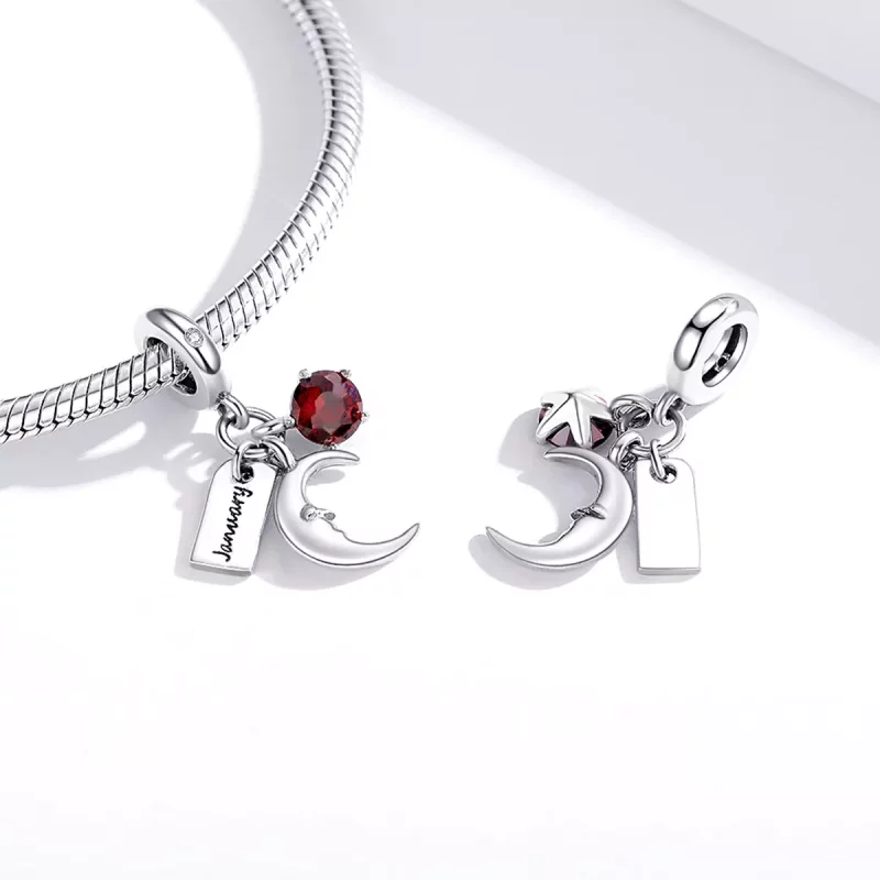 (imagen para) Pandora Estilo Colgante Piedra de Nacimiento de Enero - SCC1719 - Ver 4