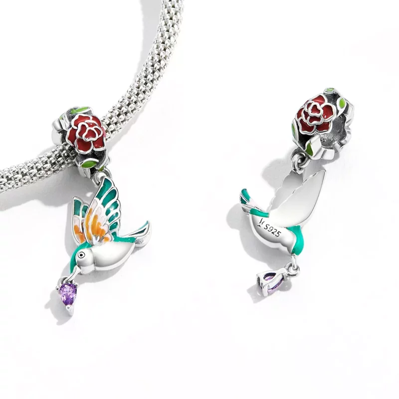 (imagen para) Pandora Estilo Flores y Pájaros Colgante - SCC2195 - Ver 3