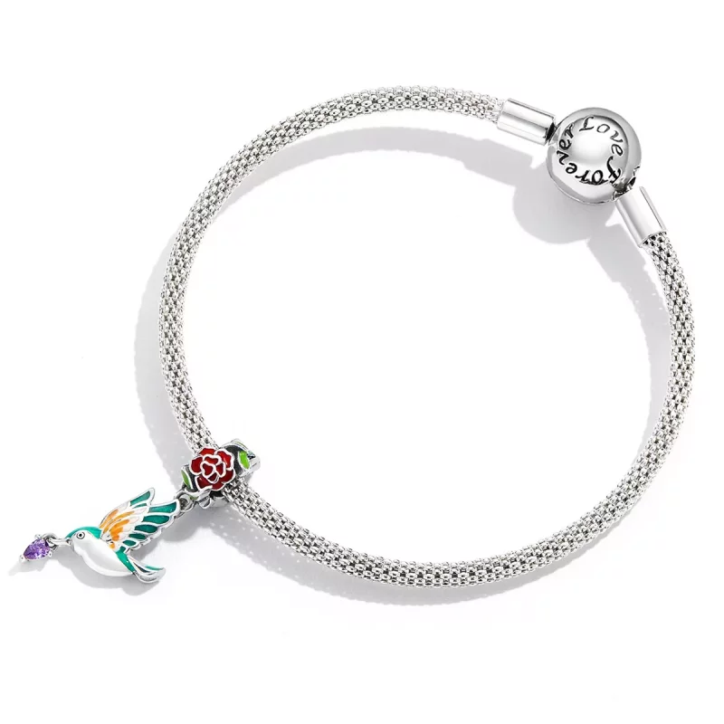 (imagen para) Pandora Estilo Flores y Pájaros Colgante - SCC2195 - Ver 4