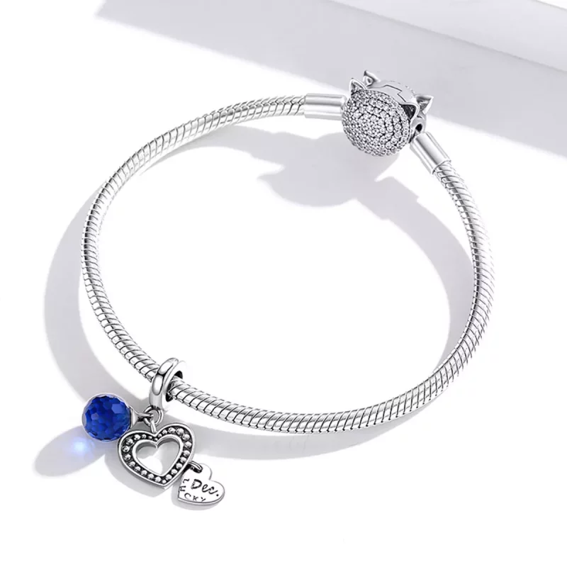 (imagen para) Pandora Estilo Plata Colgante de la Suerte de Diciembre - SCC1721 - Ver 3
