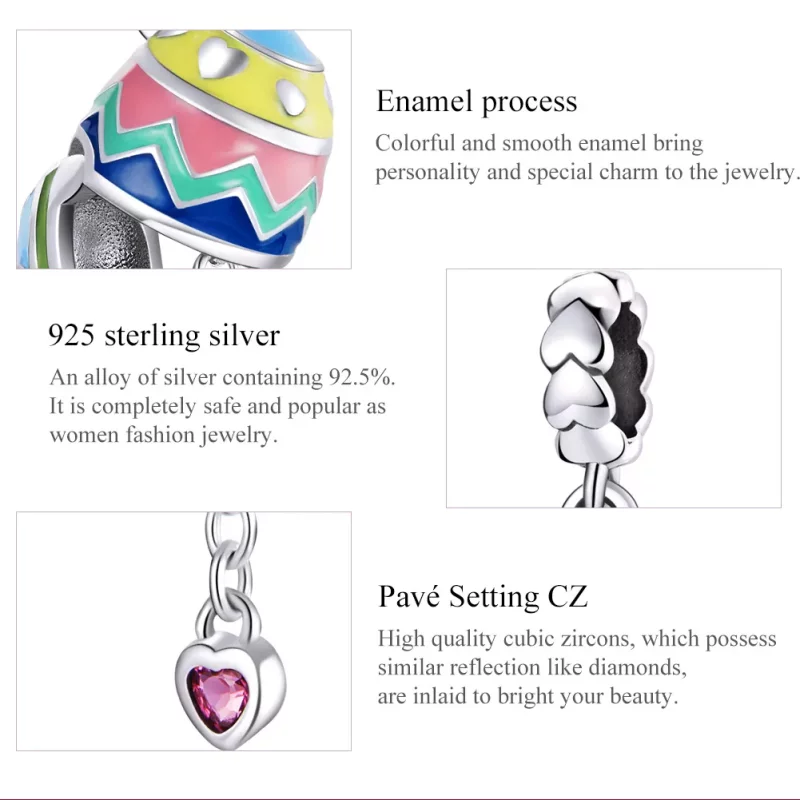(imagen para) Pandora Estilo Plata Huevos de la Suerte Colgante - SCC1753 - Ver 7