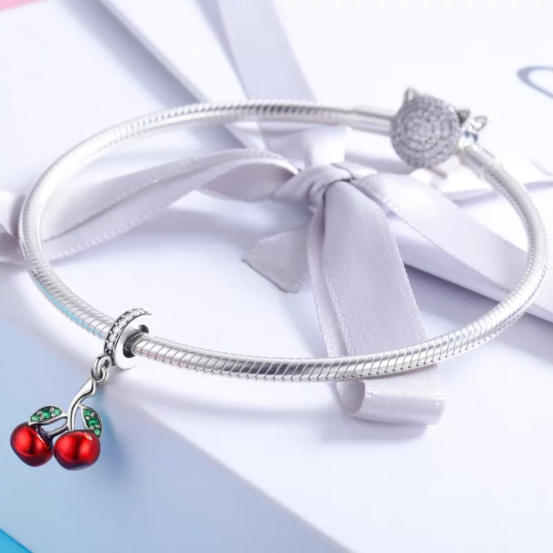 (imagen para) Pandora Estilo Plata Verano Cerezas Colgante - SCC784 - Ver 3