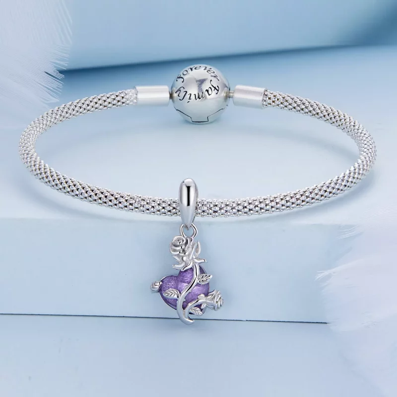 (imagen para) Pandora Estilo Rosa Corazón Colgante - BSC661 - Ver 3