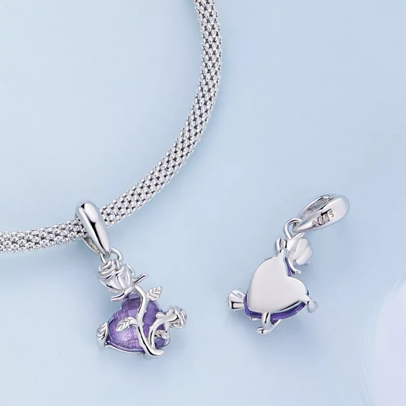 (imagen para) Pandora Estilo Rosa Corazón Colgante - BSC661 - Ver 4
