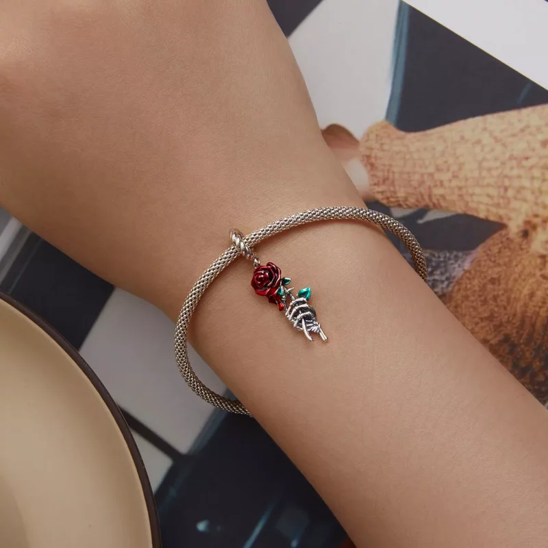 (imagen para) Pandora Estilo Scarlet Rose Dangle - SCC2404 - Ver 5