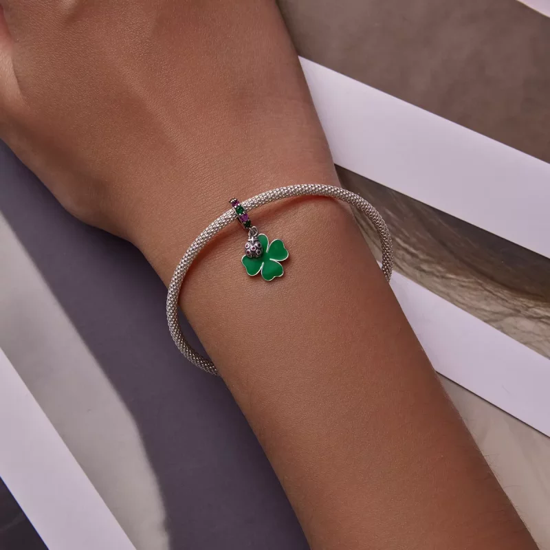 (imagen para) Pandora Estilo Trébol Mariquita Dije - SCC2187 - Ver 5