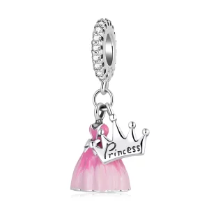 (imagen para) Pandora Estilo Vestido de Princesa con Colgante de Corona - SCC2203