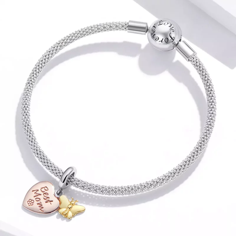 (imagen para) Pandora Style Bicolor Mejor Mamá Dije - SCC1792 - Ver 3