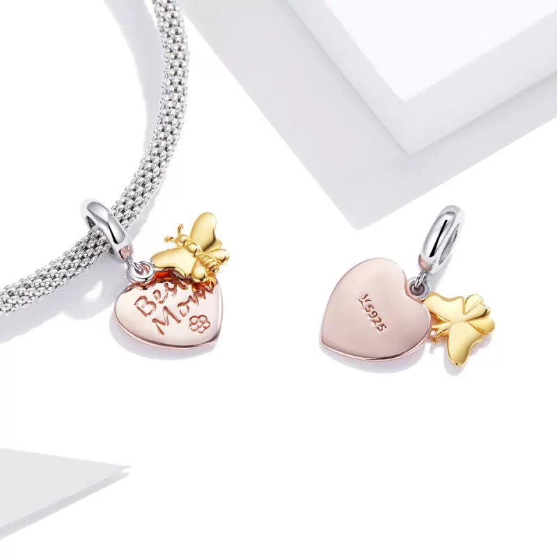 (imagen para) Pandora Style Bicolor Mejor Mamá Dije - SCC1792 - Ver 4