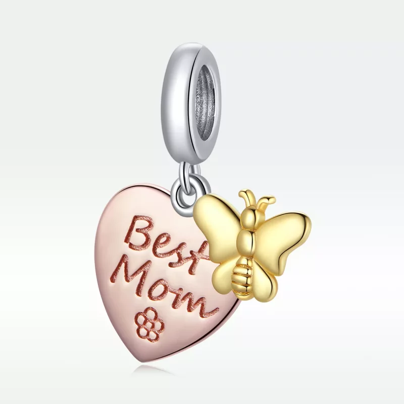 (imagen para) Pandora Style Bicolor Mejor Mamá Dije - SCC1792 - Ver 5