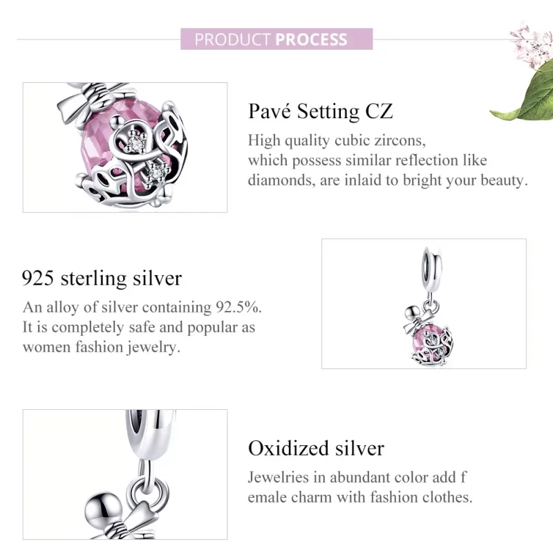 (imagen para) Pandora Style Colgante de Botella de Perfume de Plata - SCC1734 - Ver 8