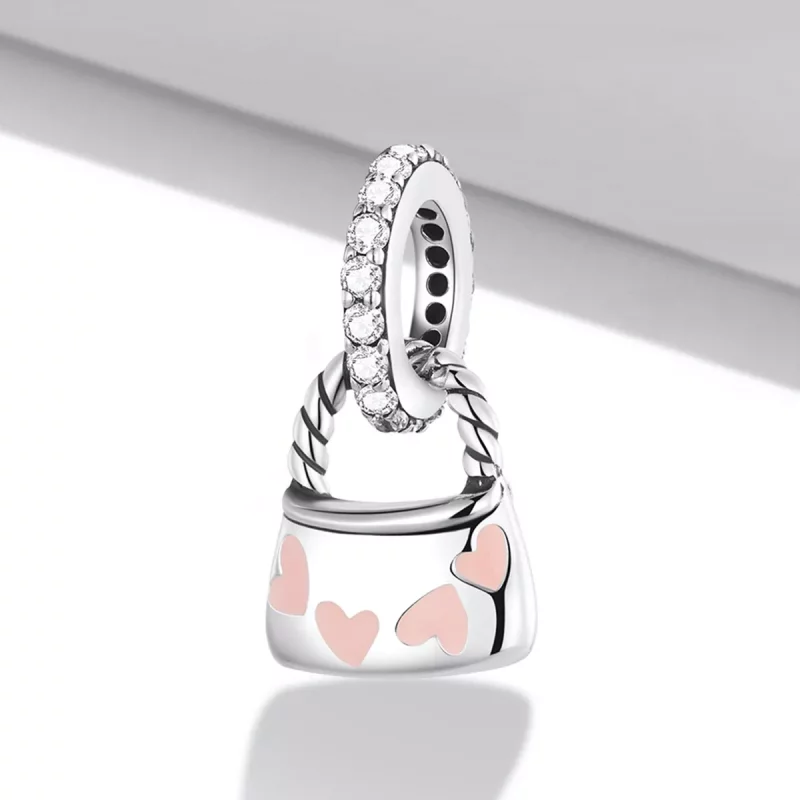 (imagen para) Pandora Style Exquisito Colgante de Bolso en Forma de Corazón - SCC2153 - Ver 2