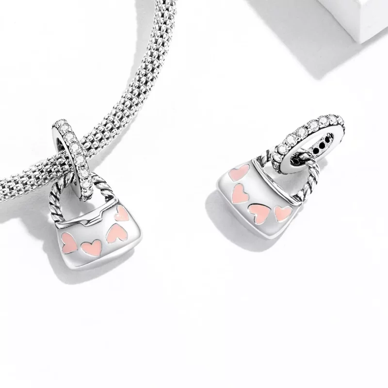 (imagen para) Pandora Style Exquisito Colgante de Bolso en Forma de Corazón - SCC2153 - Ver 4