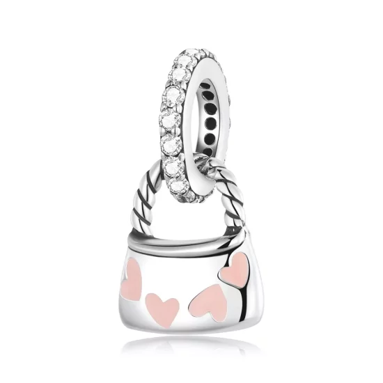 (imagen para) Pandora Style Exquisito Colgante de Bolso en Forma de Corazón - SCC2153