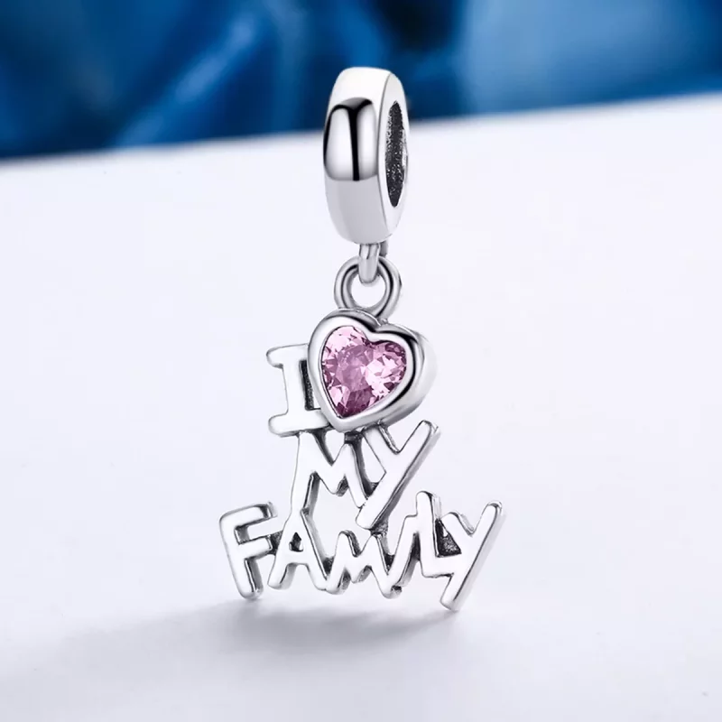 (imagen para) Pandora Style Plata Colgante Amo a Mi Familia - SCC251 - Ver 4