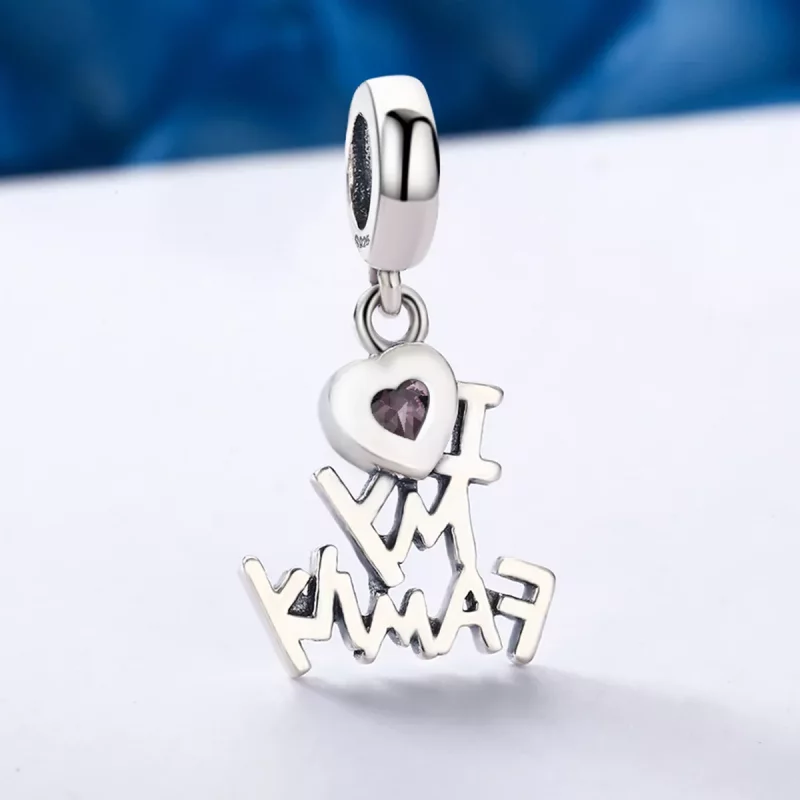 (imagen para) Pandora Style Plata Colgante Amo a Mi Familia - SCC251 - Ver 5