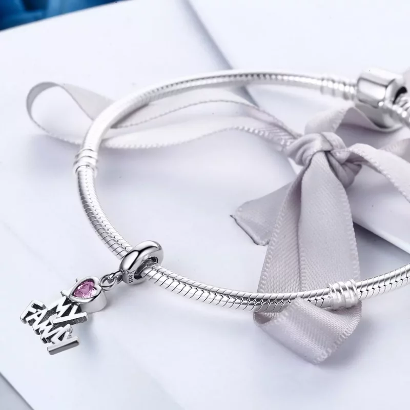 (imagen para) Pandora Style Plata Colgante Amo a Mi Familia - SCC251 - Ver 6