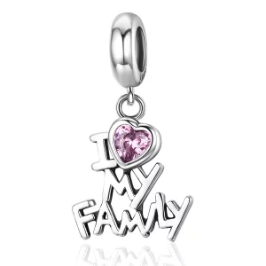 (imagen para) Pandora Style Plata Colgante Amo a Mi Familia - SCC251