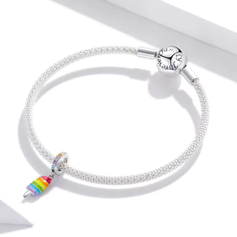 (imagen para) Pandora Style Plata Colgante de Helado Arcoíris - BSC351 - Ver 2