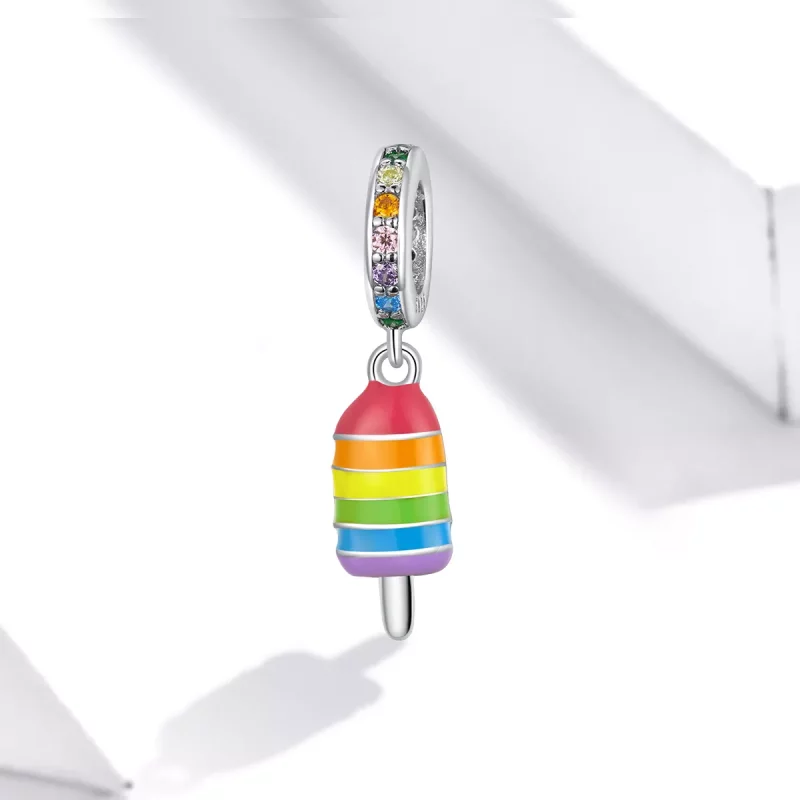 (imagen para) Pandora Style Plata Colgante de Helado Arcoíris - BSC351 - Ver 4