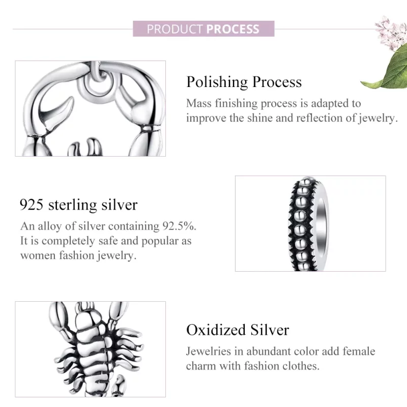 (imagen para) Pandora Style Plata Colgante Escorpio - SCC1329 - Ver 8
